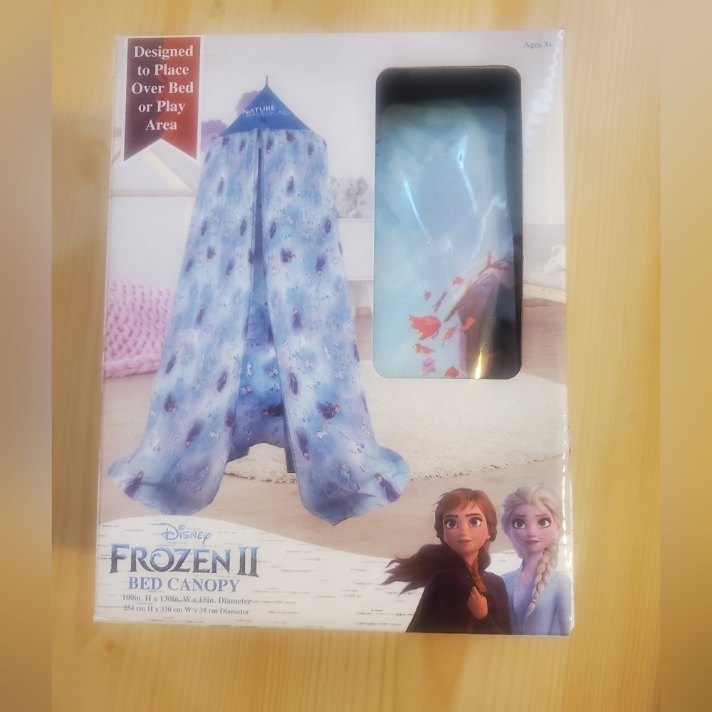 Disney Frozen 2 Girls Purple Bed Canopy Tent, Elsa & Anna, 100" x 130"